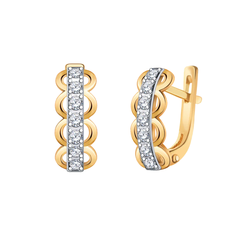 Серьги с английским замком из красного золота