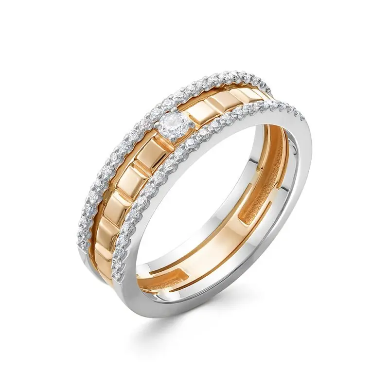 Кольцо декоративное из комбинированного золота