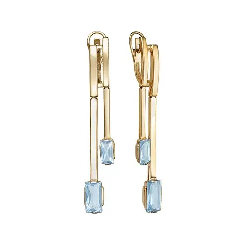 Серьги подвесные из красного золота