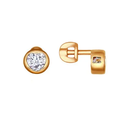 Серьги пуссеты из позолоты