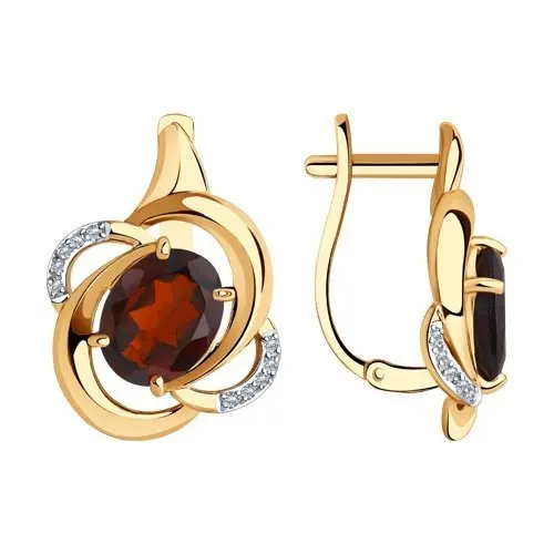 Серьги с английским замком из красного золота