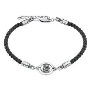 Браслет шнурок из серебра