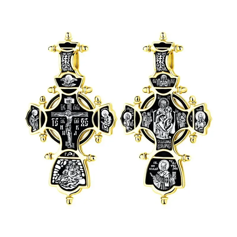 Подвеска крест из позолоты