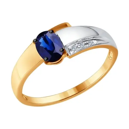 Кольцо декоративное из комбинированного золота