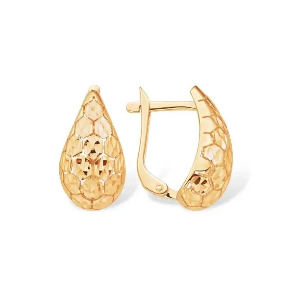 Серьги с английским замком из красного золота