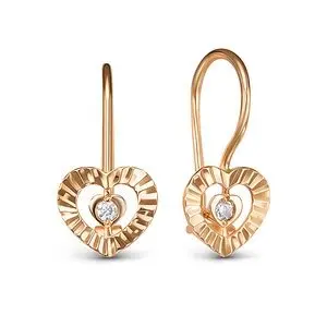Серьги детские из красного золота
