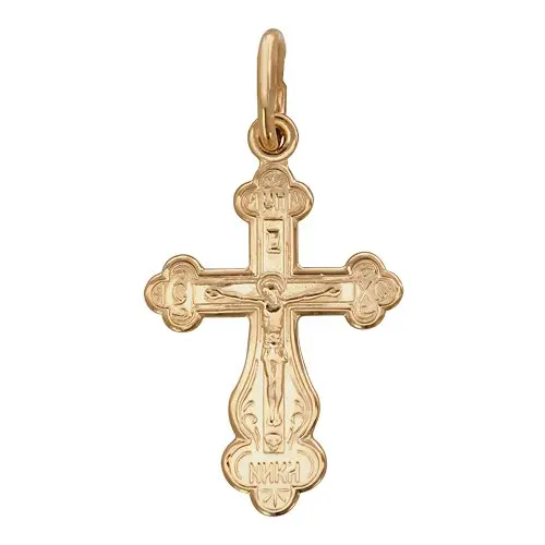 Подвеска крест из красного золота