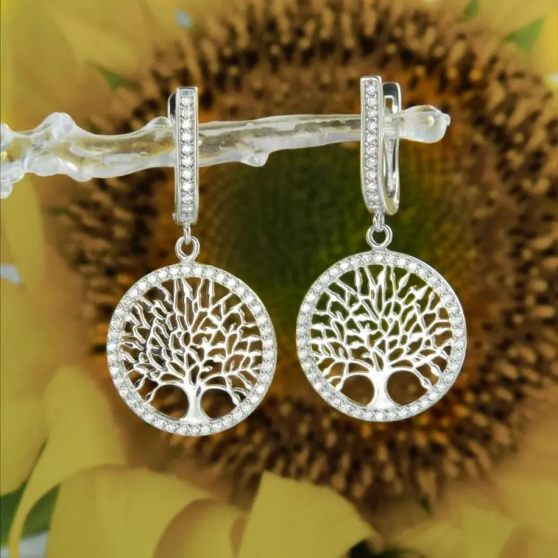 Серьги подвесные из серебра