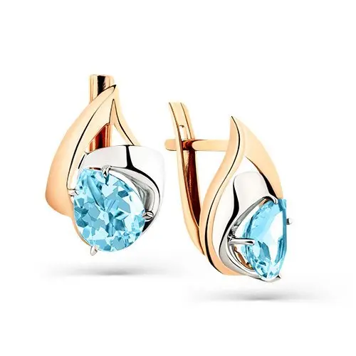 Серьги с английским замком из красного золота