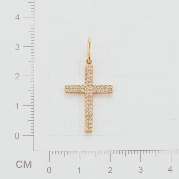 Подвеска декоративный крест из красного золота