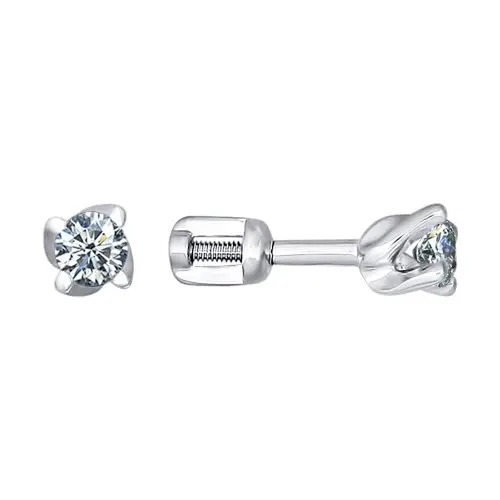 Серьги пуссеты из серебра