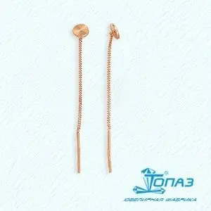 Серьги цепочки из красного золота