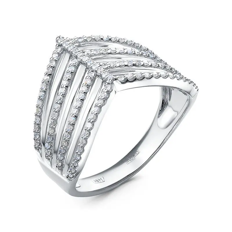 Кольцо декоративное из белого золота