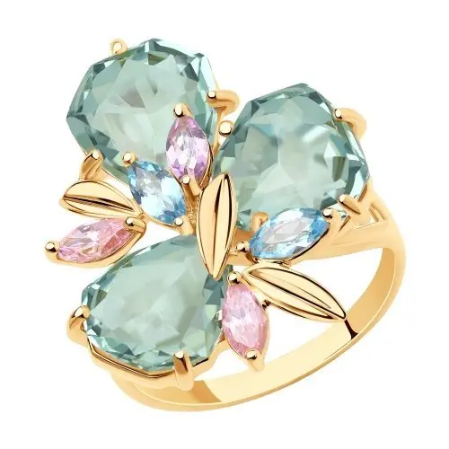 Кольцо декоративное из красного золота