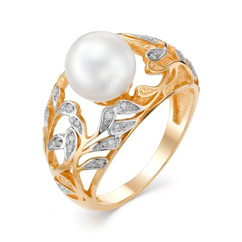 Кольцо декоративное из комбинированного золота