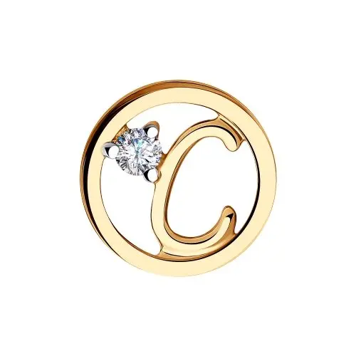 Подвеска буква из красного золота