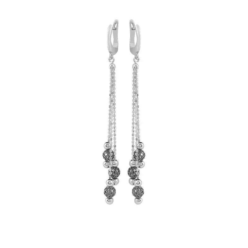 Серьги подвесные из серебра