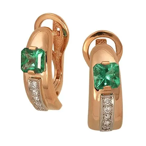 Серьги с английским замком из белого золота с сапфирами