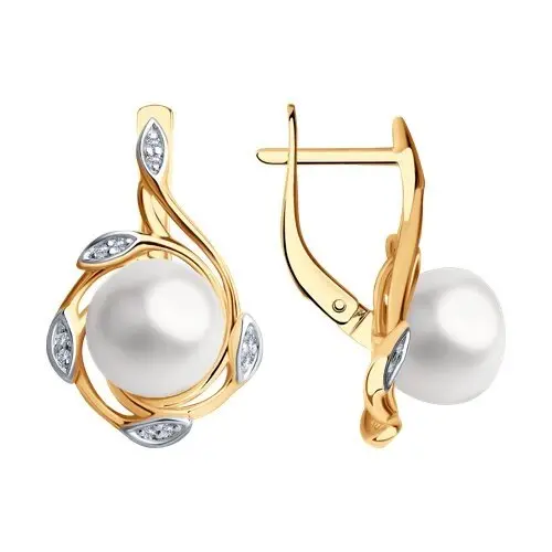 Серьги с английским замком из красного золота