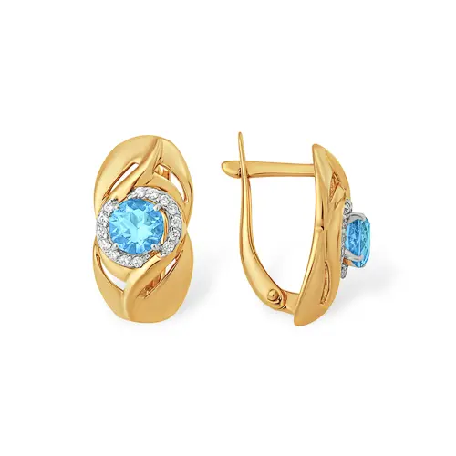 Серьги с английским замком из красного золота