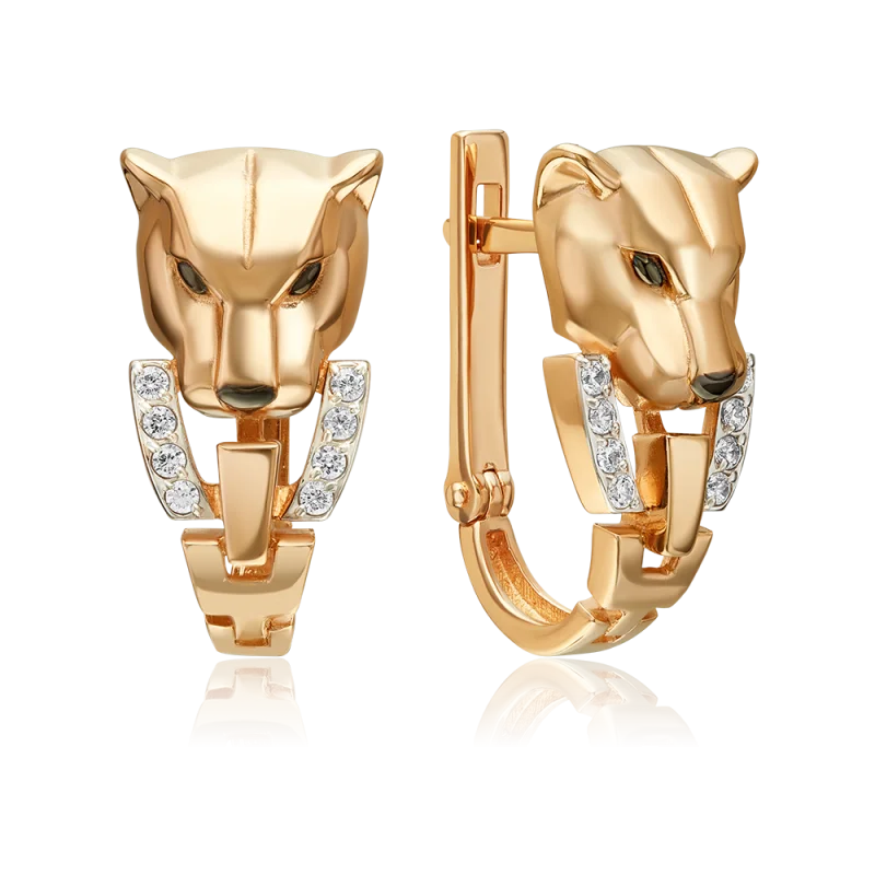 Серьги с английским замком из красного золота