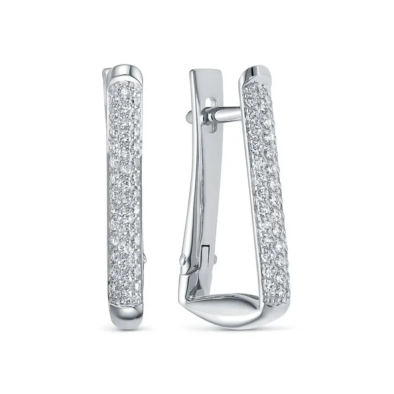 Серьги с английским замком из белого золота