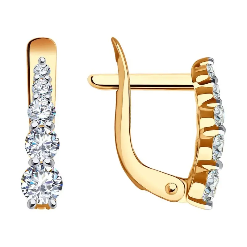 Серьги детские из красного золота