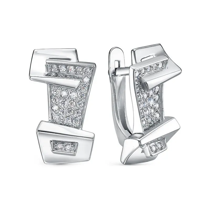 Серьги с английским замком из серебра