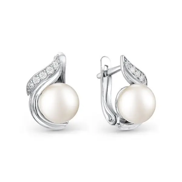 Серьги с английским замком из серебра