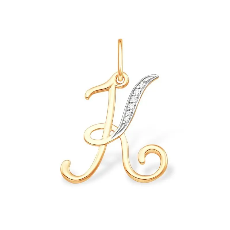 Подвеска буква из красного золота