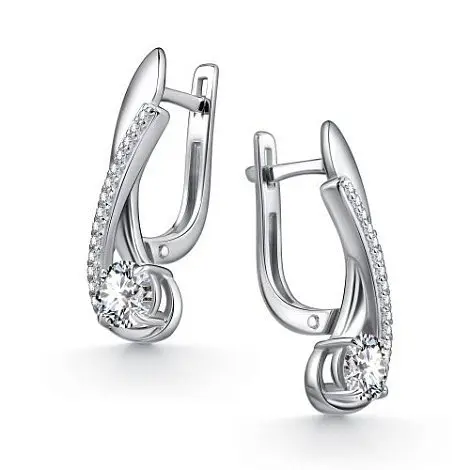 Серьги с английским замком из серебра