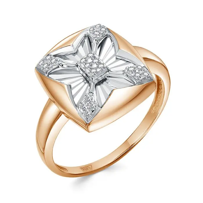 Кольцо декоративное из комбинированного золота