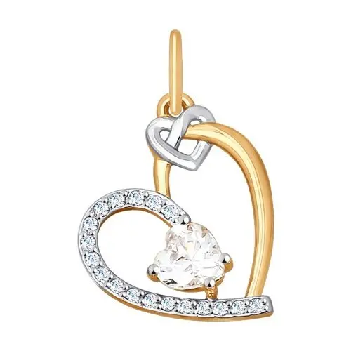 Подвеска декоративная из комбинированного золота