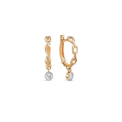 Серьги с английским замком из красного золота