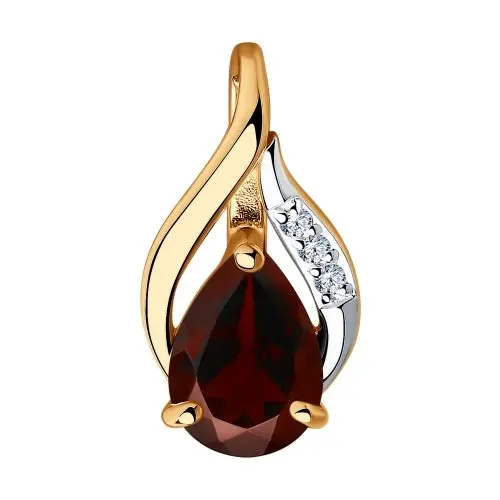 Подвеска бегунок из комбинированного золота