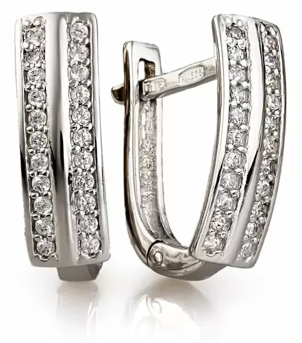 Серьги с английским замком из серебра