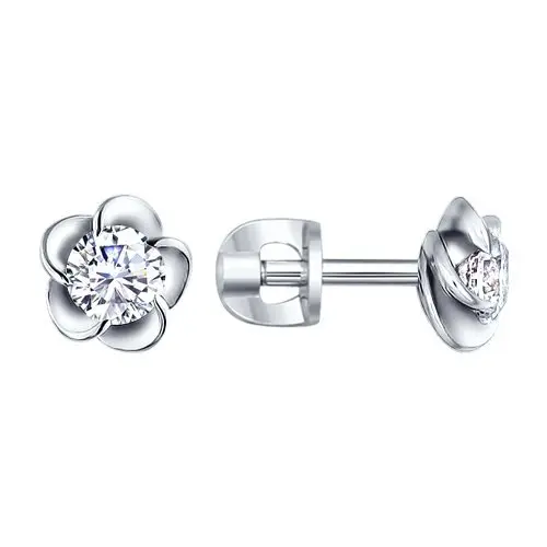 Серьги пуссеты из серебра