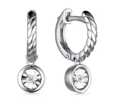 Серьги подвесные из серебра