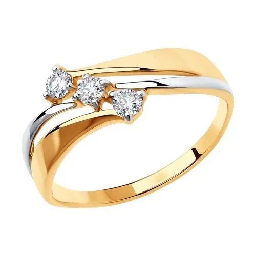 Кольцо декоративное из комбинированного золота