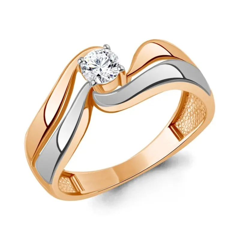 Кольцо декоративное из комбинированного золота