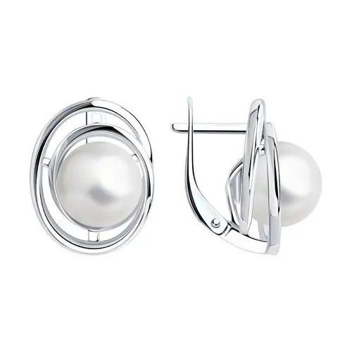 Серьги с английским замком из серебра