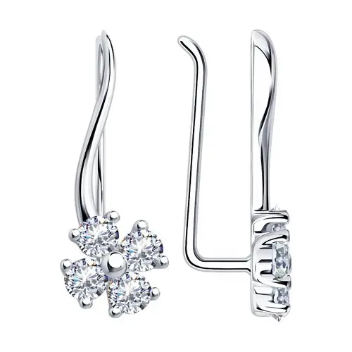 Серьги зажимы из серебра