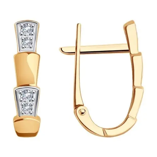 Серьги с английским замком из красного золота