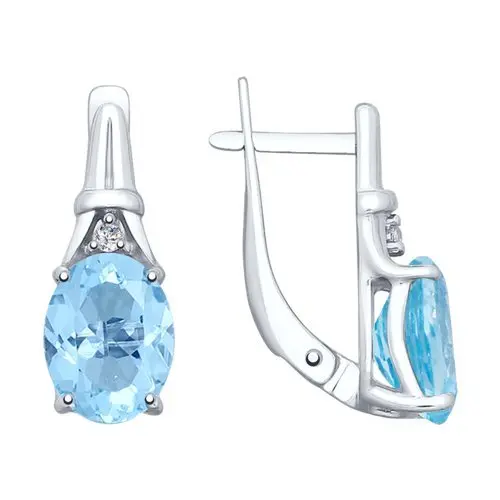 Серьги с английским замком из серебра