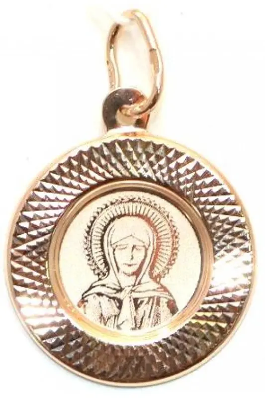 Подвеска икона из комбинированного золота