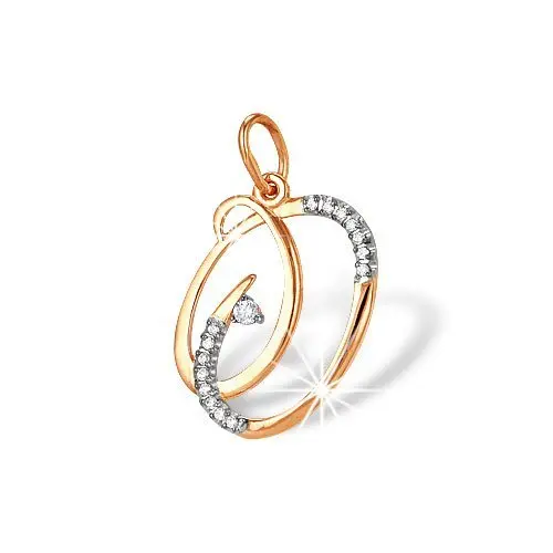 Подвеска буква из красного золота