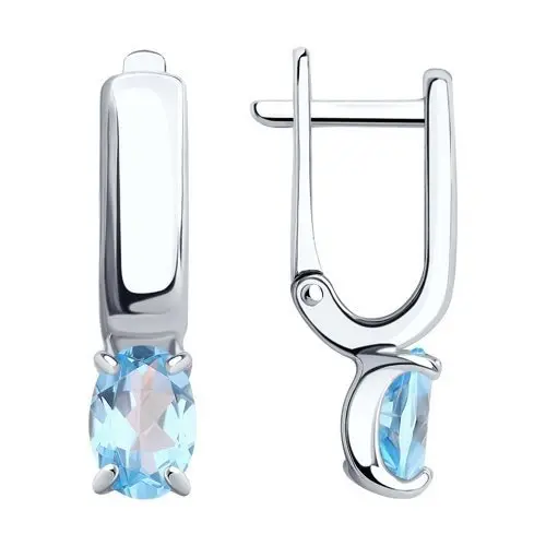 Серьги с английским замком из серебра