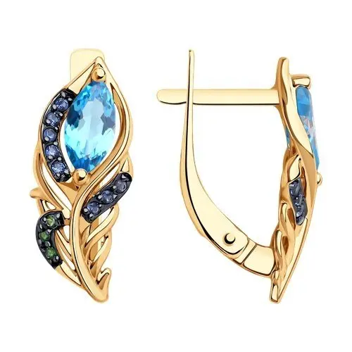 Серьги с английским замком из красного золота
