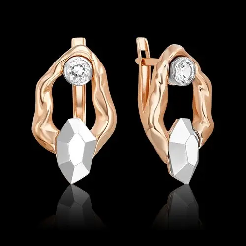 Серьги с английским замком из красного золота