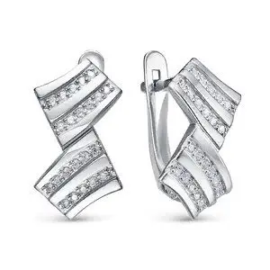 Серьги с английским замком из серебра